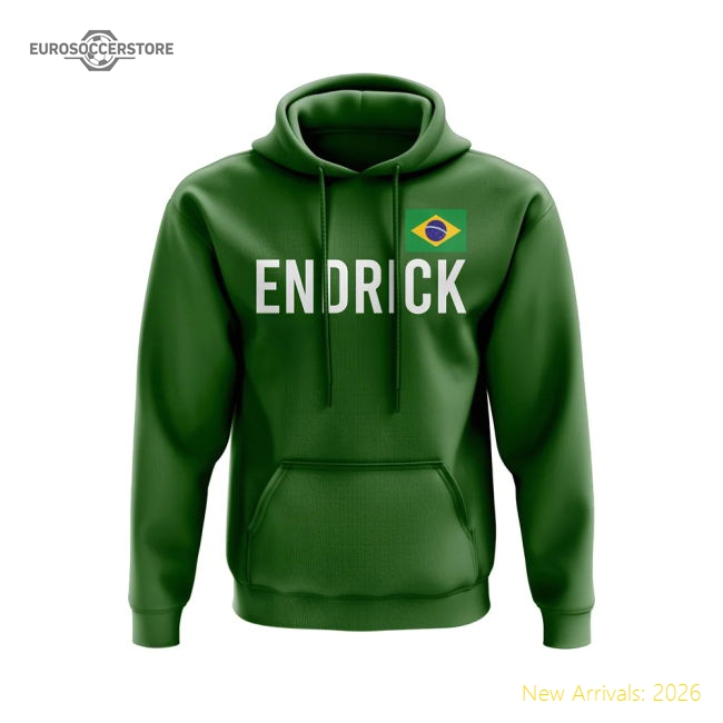 Endrick Brazil National Teams Name Hoody Green Xsb (3-4 Years)