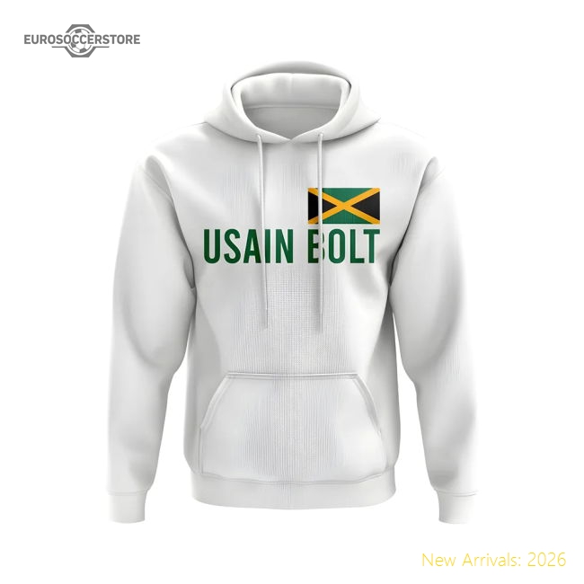 First-class Usain Bolt Jamaica Name Hoody (white) - Supporter Edition