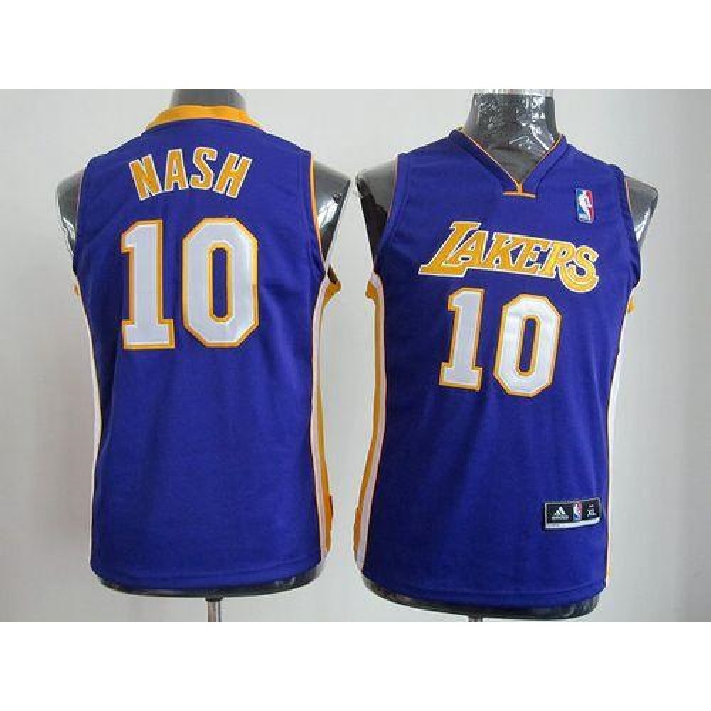 Game Day Durable Men's LAL #10 Steve Purple Basketball Jersey