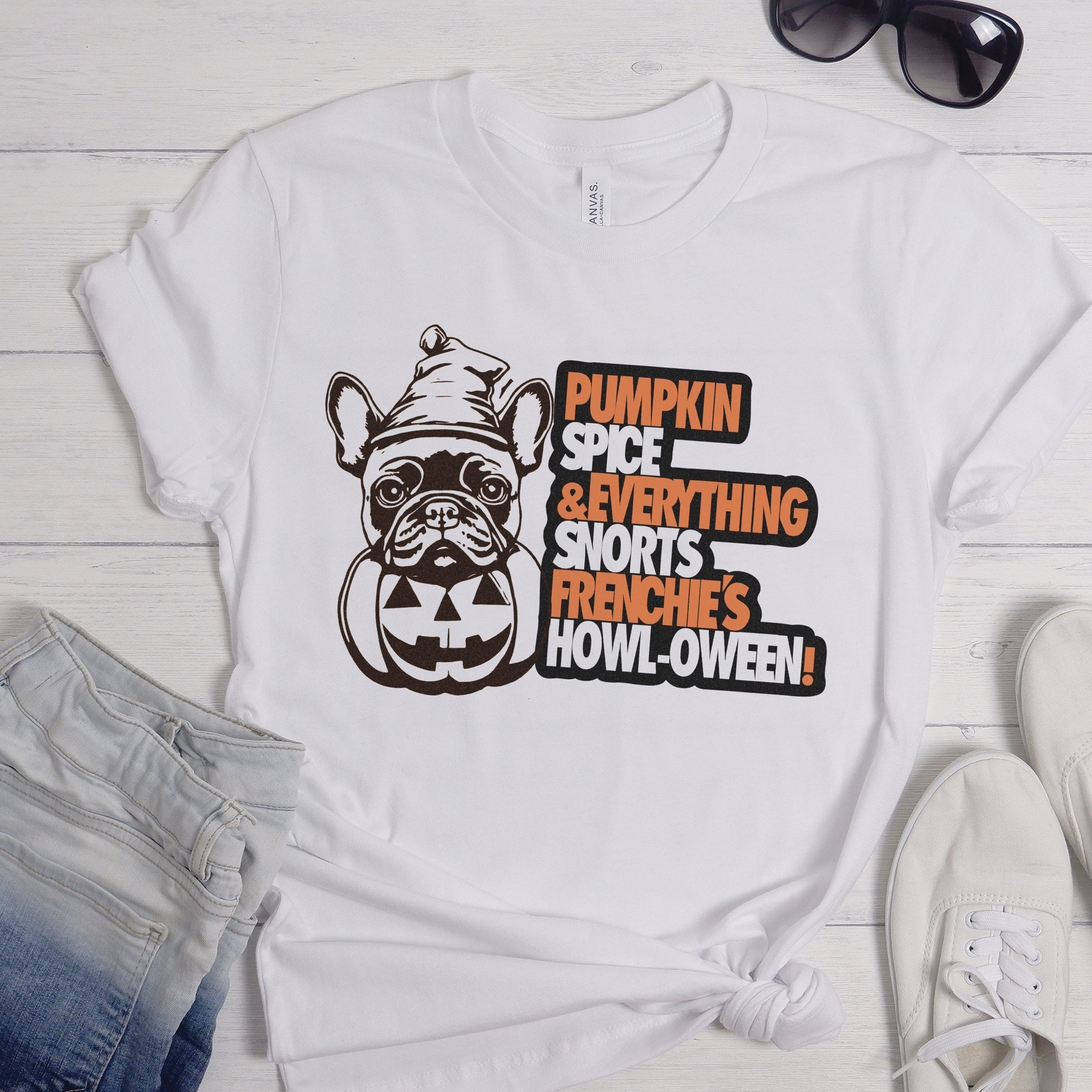 French Bulldog Spooky Style Unisex T Shirt Durable Dog Item