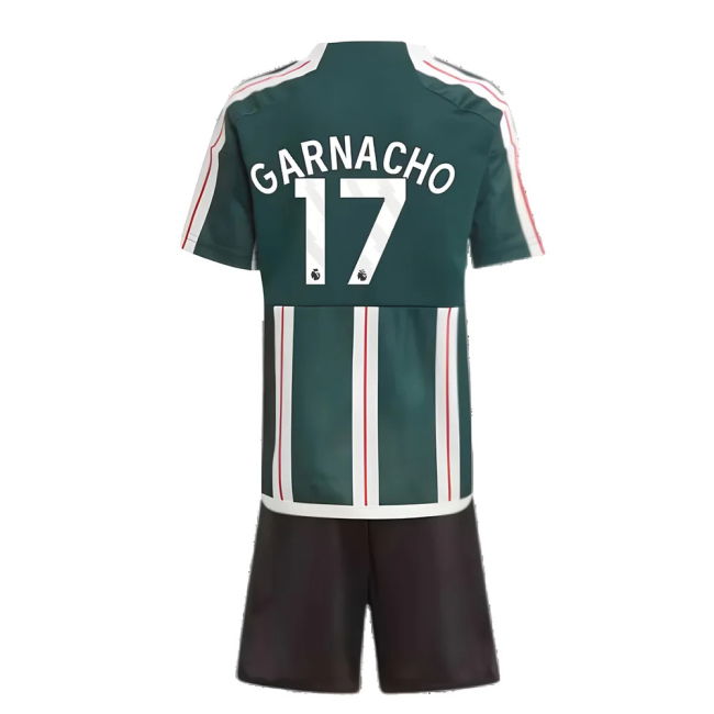 Man Utd Certified 2023-2024 Man Utd Away Mini Kit (Garnacho 17)