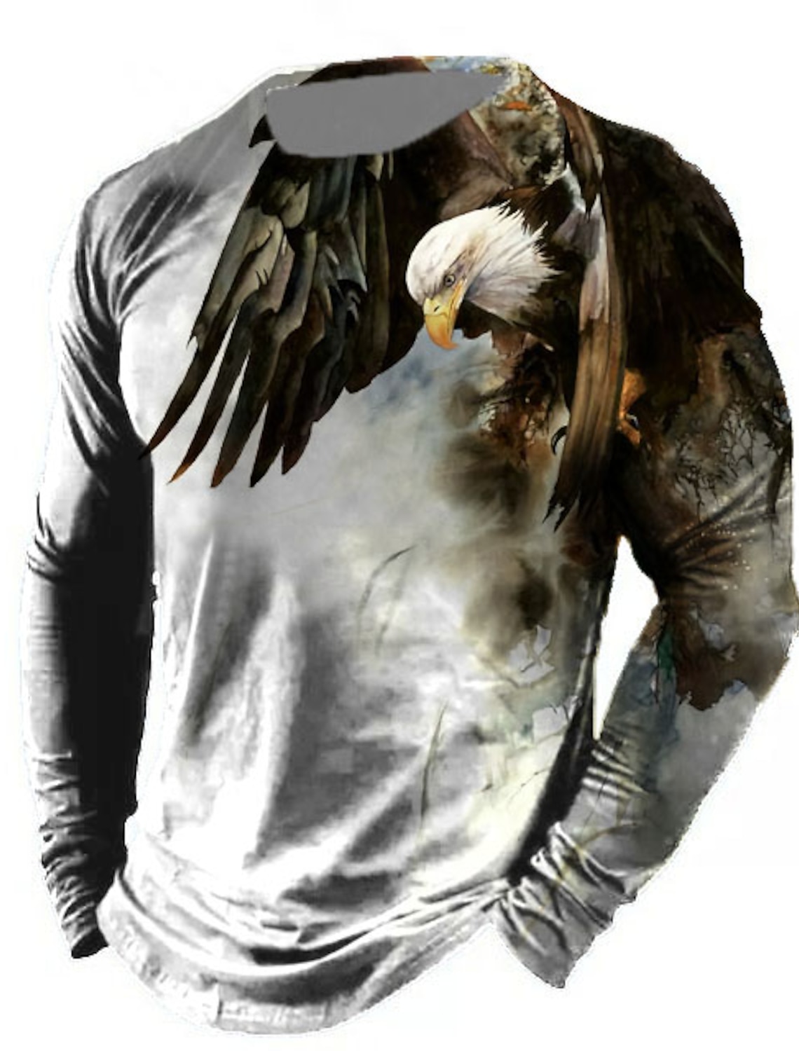 4th of July 2026 250th Memorial Day Men's Patriotic Vintage Distressed Patriot Graphic 3D Print American Flag National Flag Veteran Crew Neck Long Sleeve T-Shirt