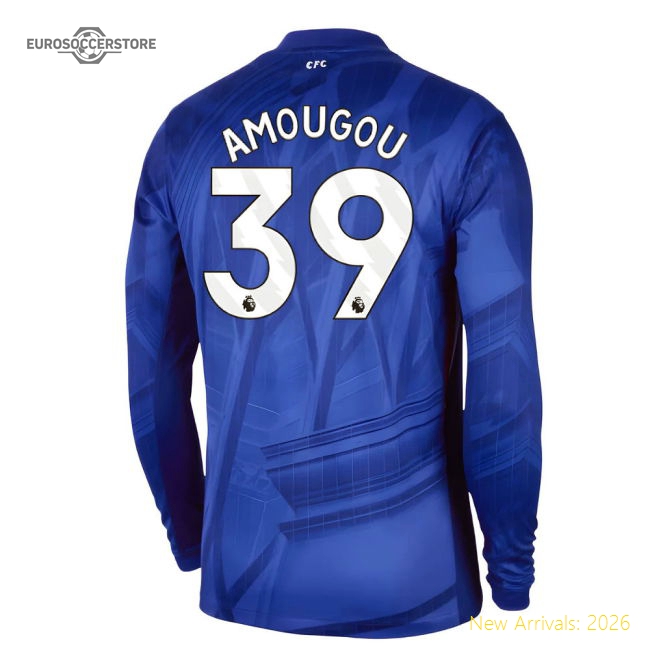 Chelsea 2025-2026 Home Long Sleeve Shirt (Amougou 39) Fan Edition