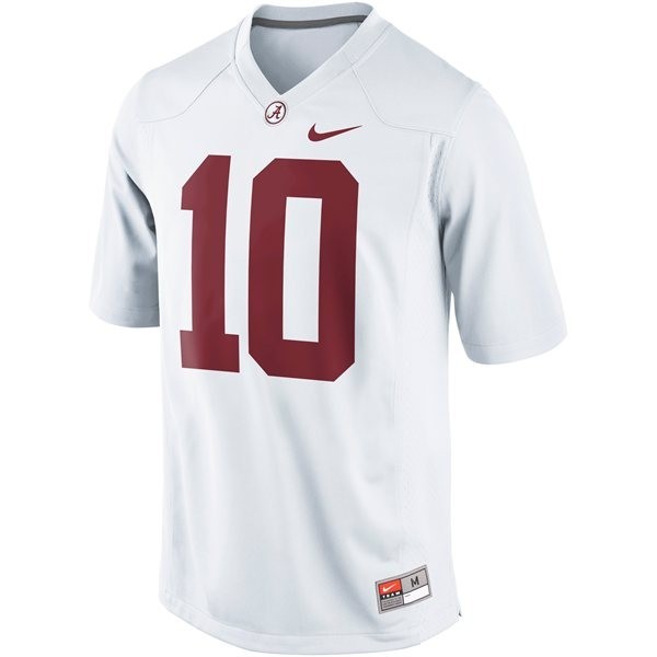 Men Alabama Crimson Tide #10 A.J. McCarron White Nike Limited Stitch Jersey