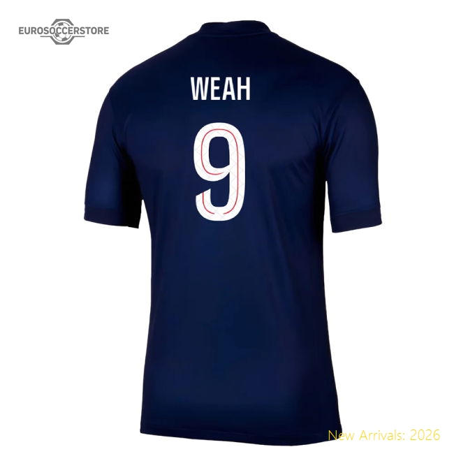 Popular 2025-2026 Psg Paris Saint Germain Home Shirt (Weah 9)
