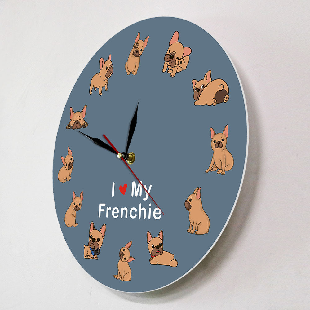 Durable Frenchie-Fan I Love My Frenchie - Wall Clock for Pet Enthusiasts