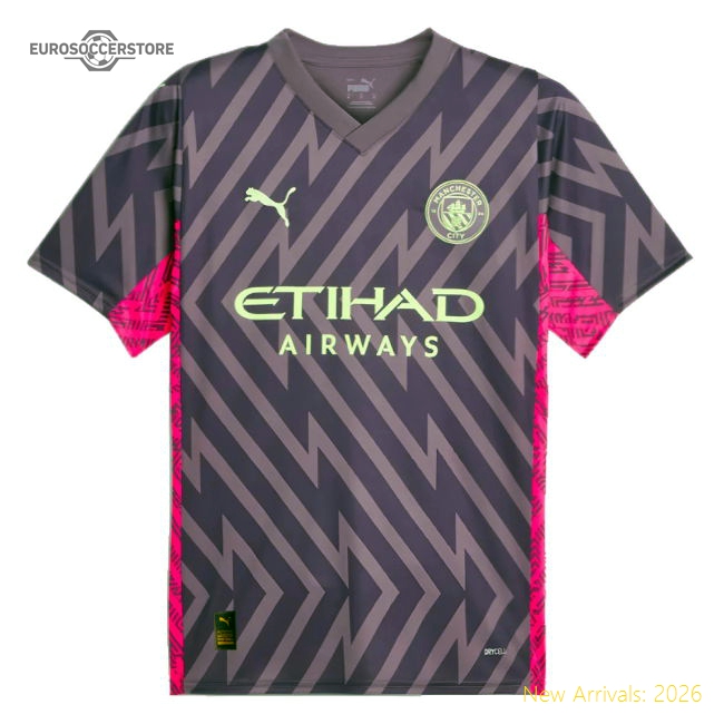 2023-2024 Man City Goalkeeper Shirt Purple Charcoal Your Name