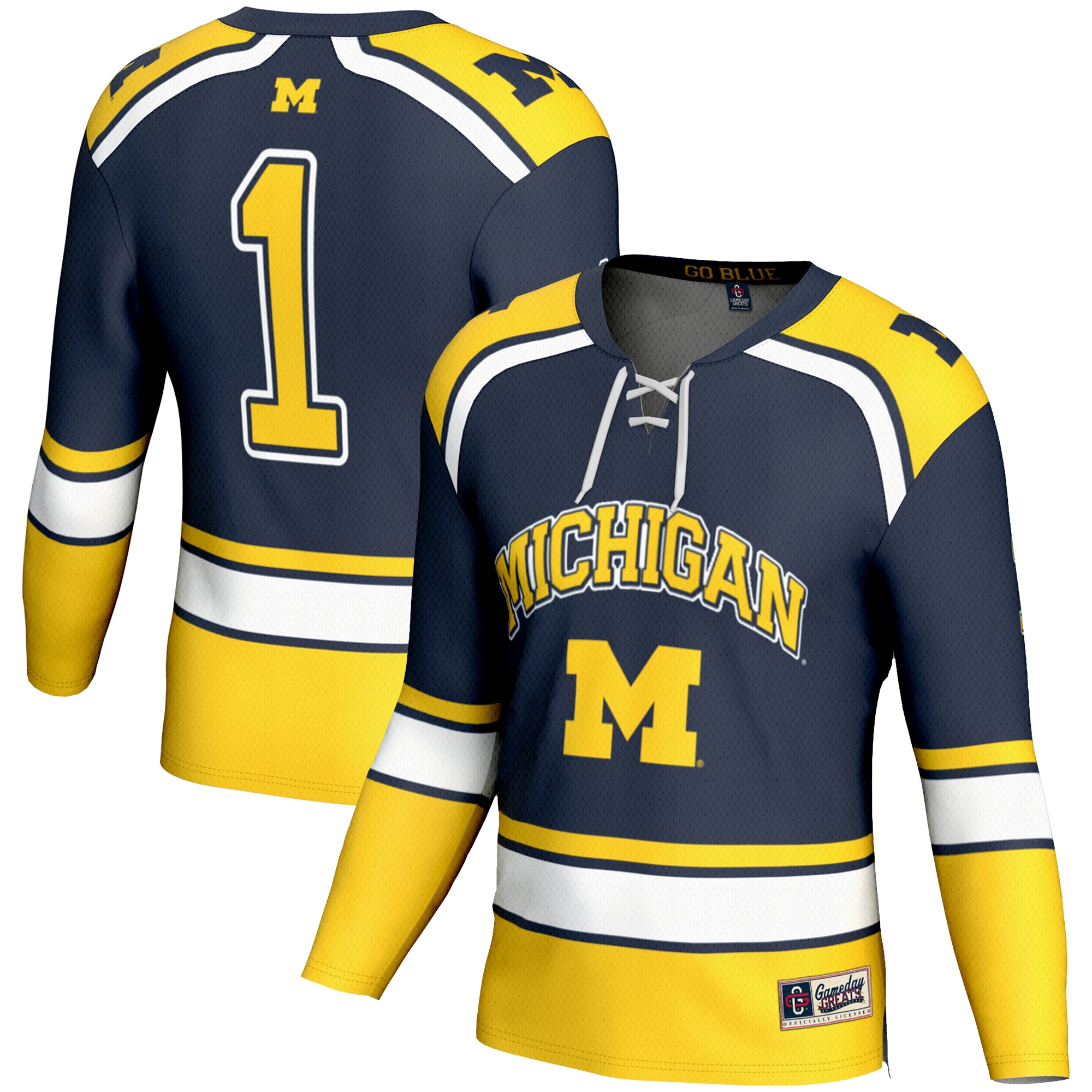 [NJP] Women's Michigan Wolverines GameDay Greats Hockey Jersey - Navy