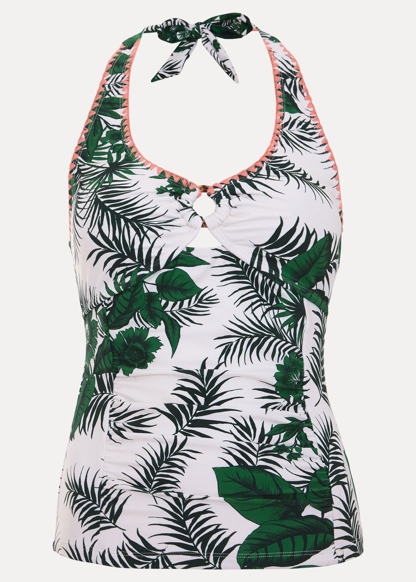 Tropical Print Tankini Top