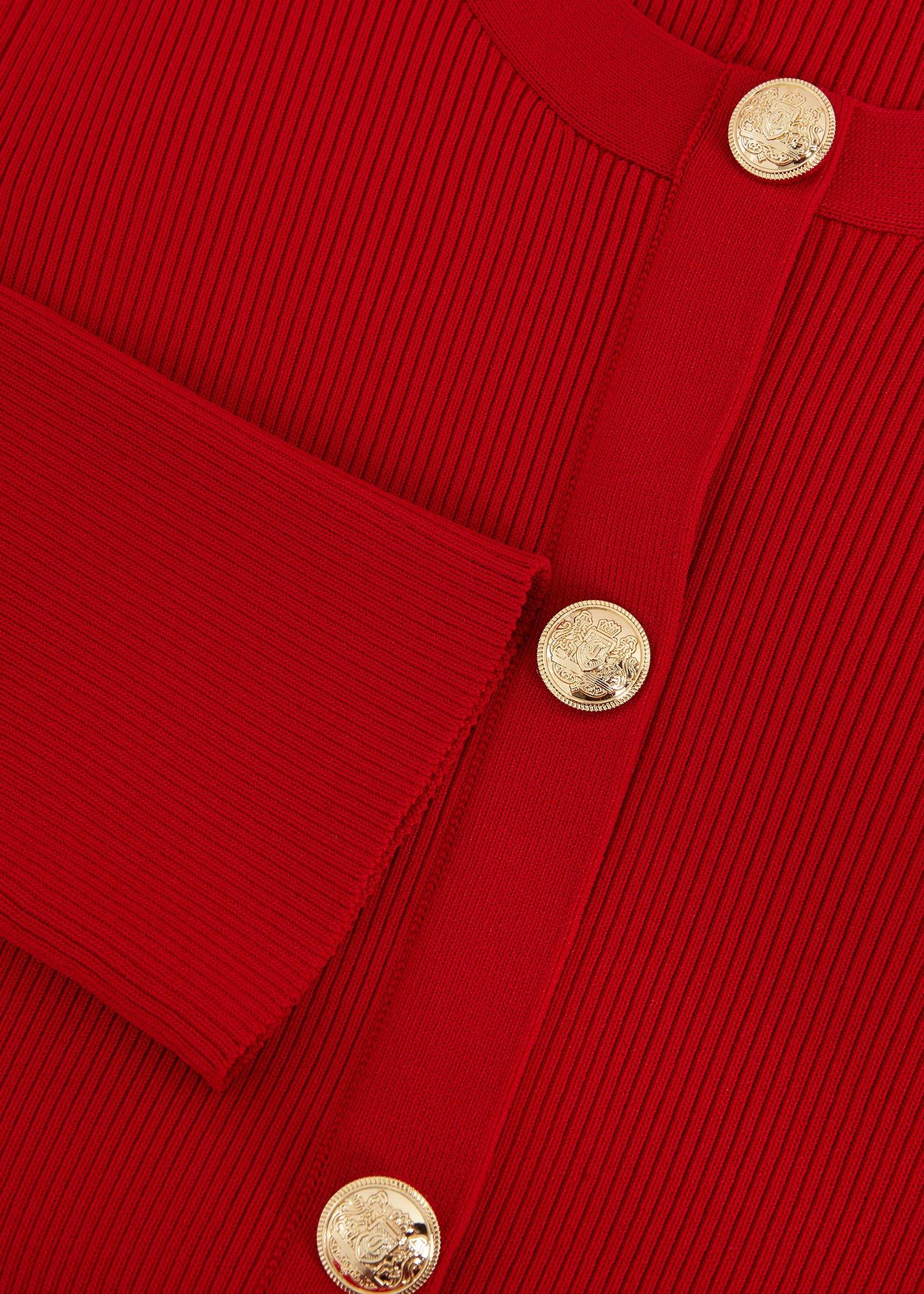 Rachel Red Fit And Flare Ribbed Swing Dress