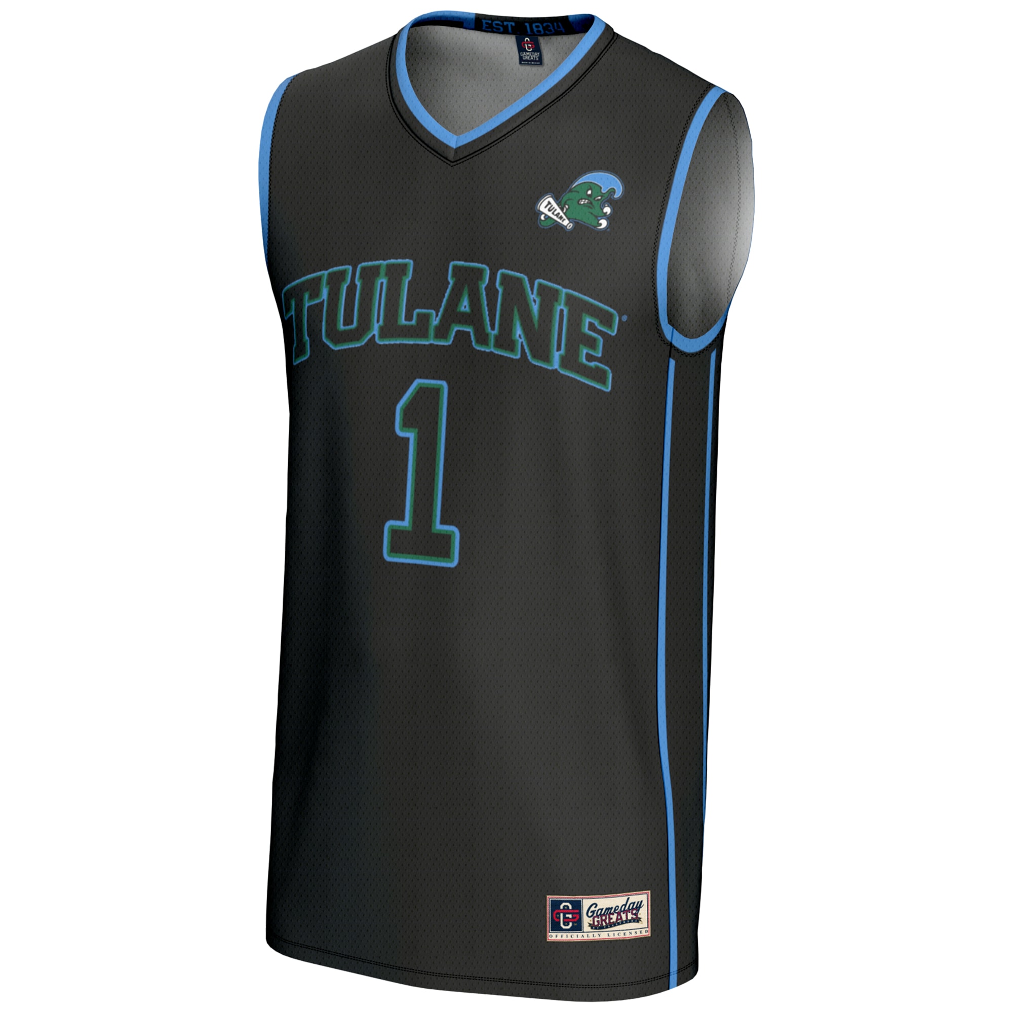 [NJP] Tulane Green Wave GameDay Greats Lightweight Basketball Jersey - Black