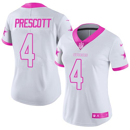 Official NFL s Dallas Cowboys #4 Dak Prescott White Limited Jersey