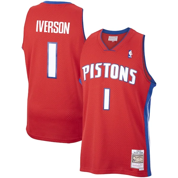 Allen Iverson DET Swingman Jersey - exclusive retro - Red athletic