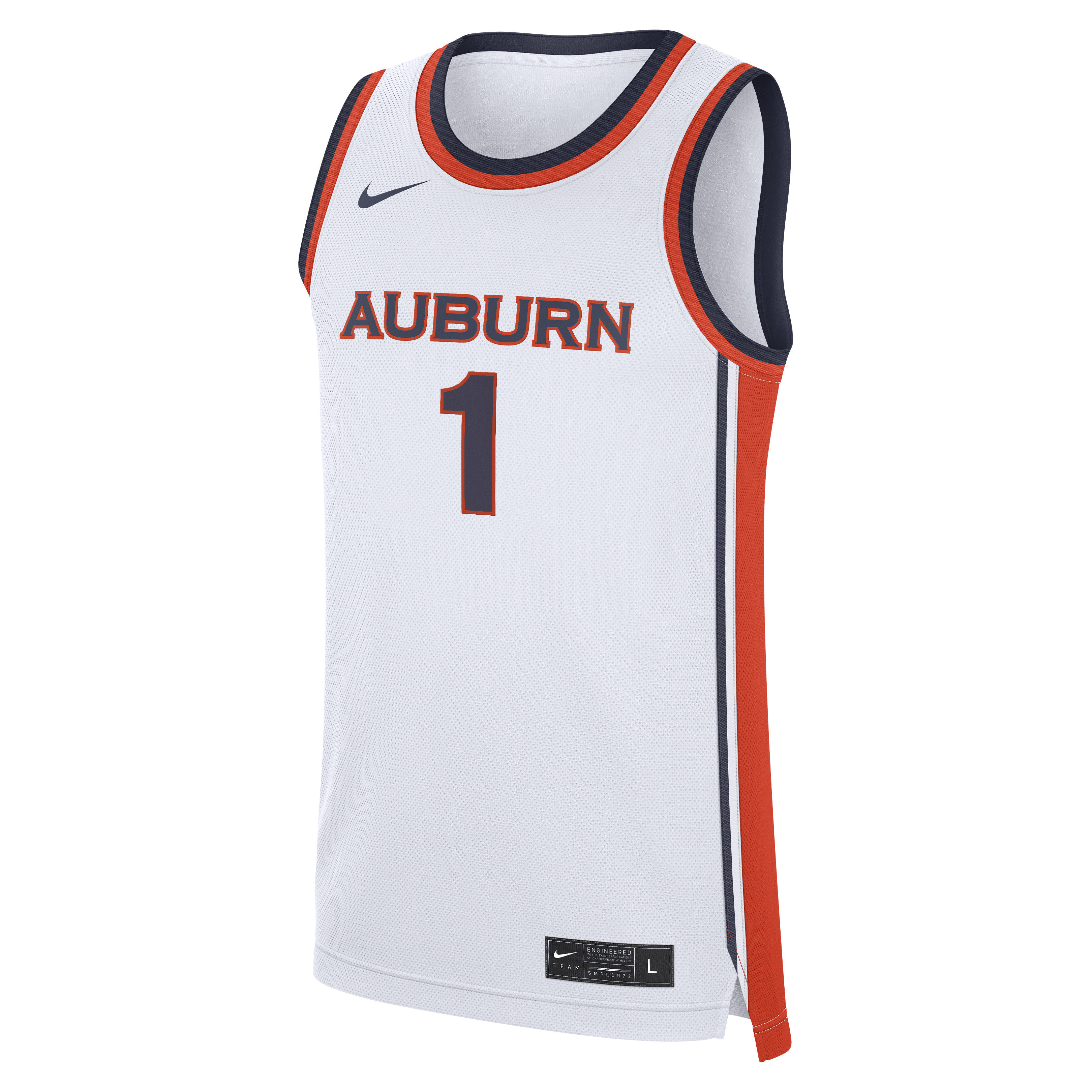 [NJP] Auburn Tigers #1 Home War Eagle Replica Basketball Jersey - White