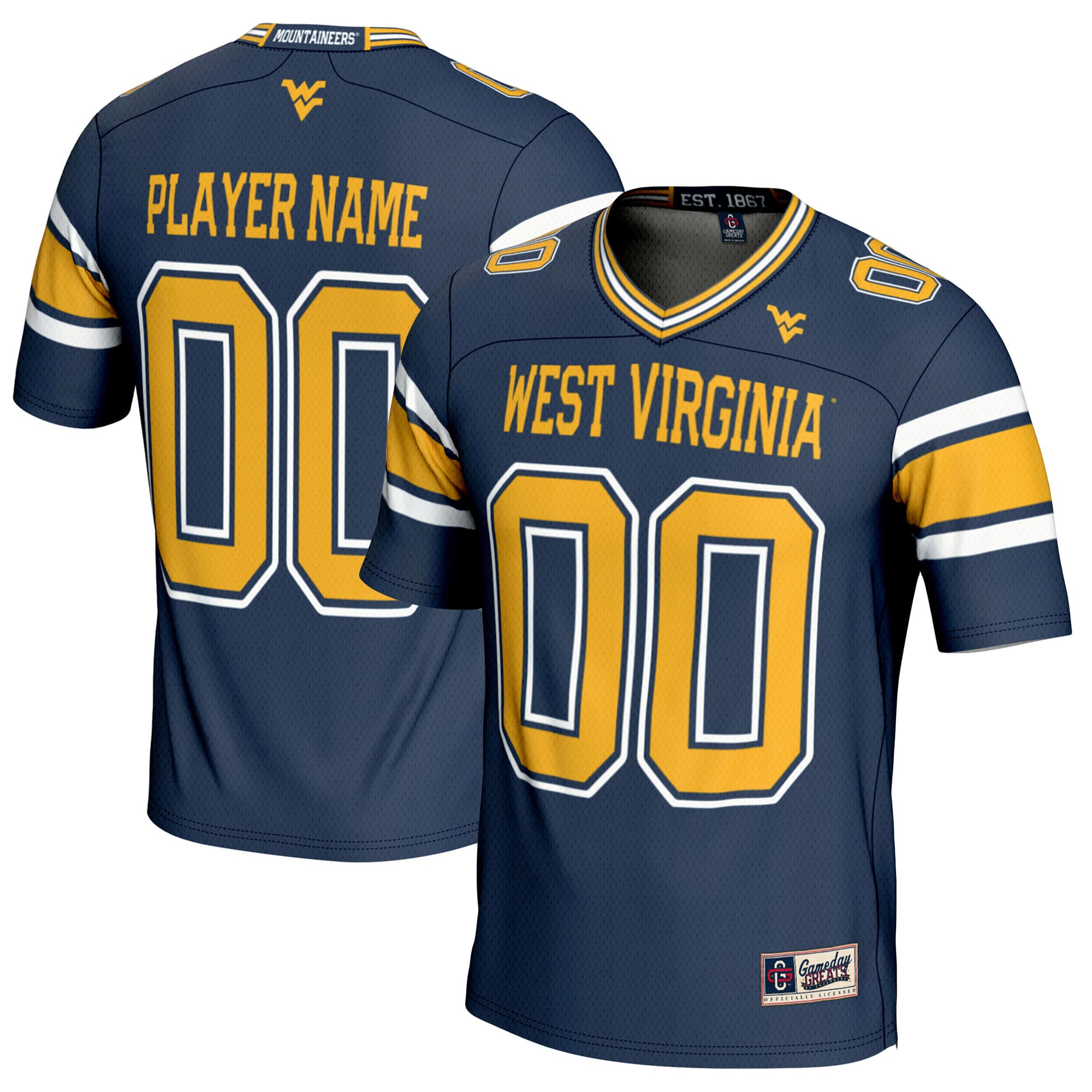 [NJP] West Virginia Mountaineers GameDay Greats NIL Pick-A-Player Football Jersey - Navy