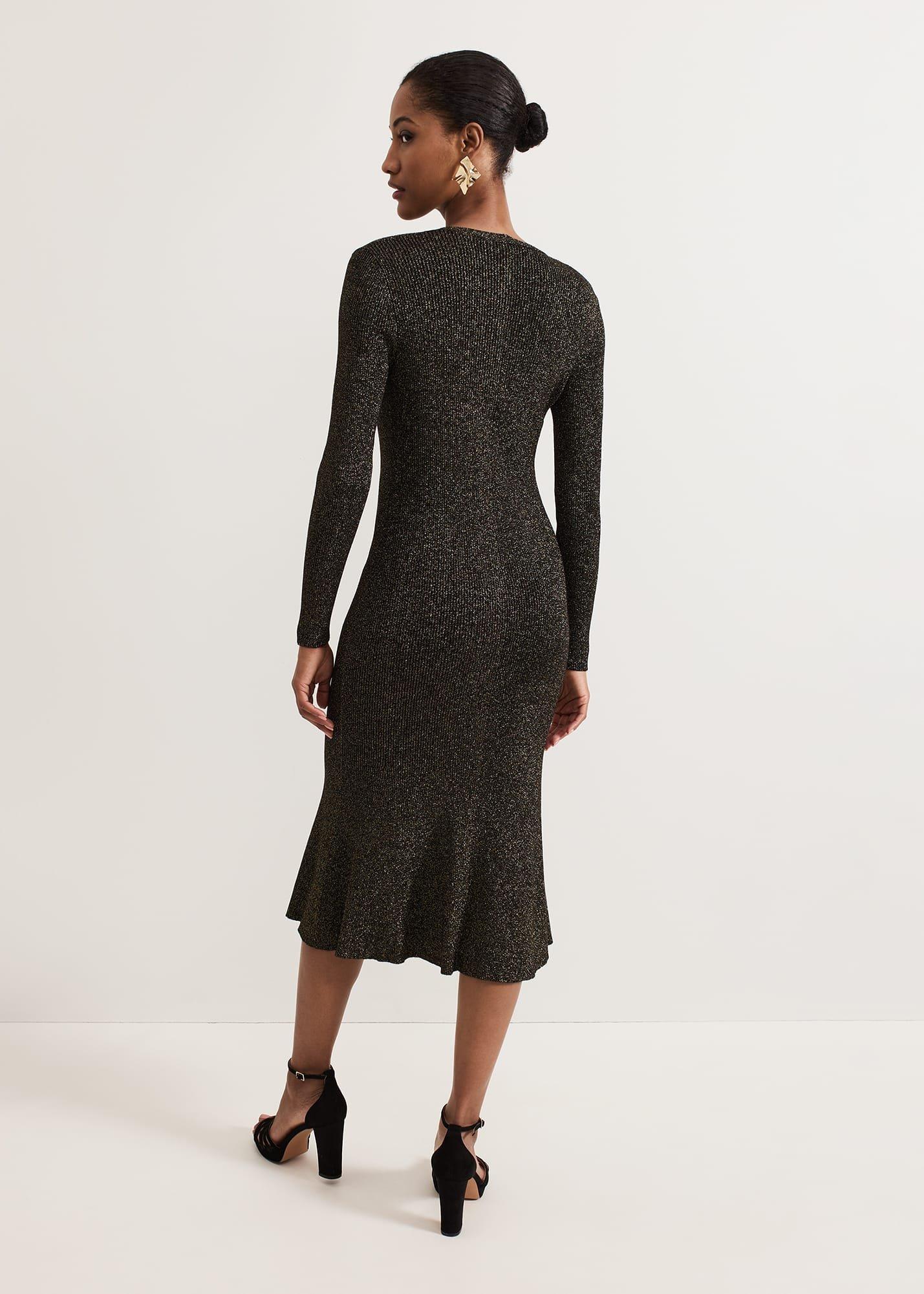 Petite Tillie Lurex Flippy Hem Dress