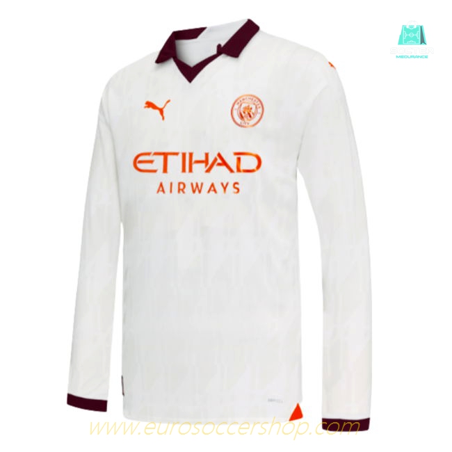 2023-2024 Man City Long Sleeve Away Shirt (Kids) (RODRIGO 16)
