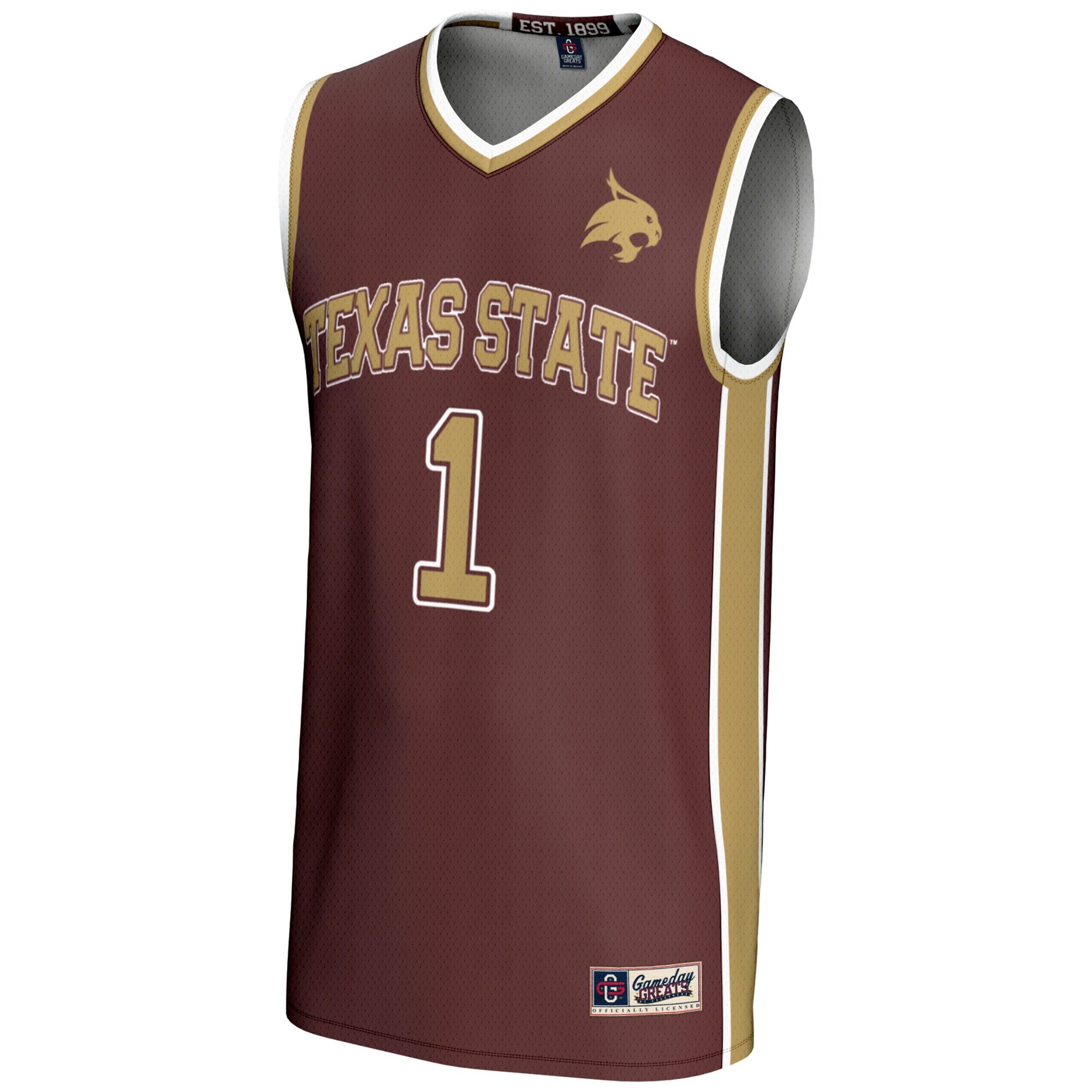 [DDG] Texas State Bobcats GameDay Greats Youth Lightweight Basketball Jersey - Maroon