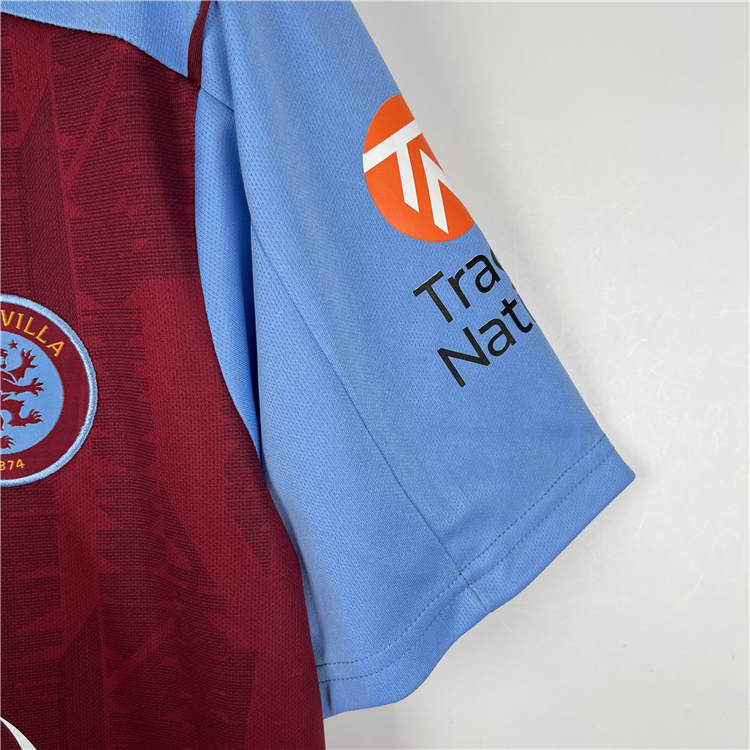 Lightweight Aston Villa 2324 Home Soccer Jersey Red Football Shirt
