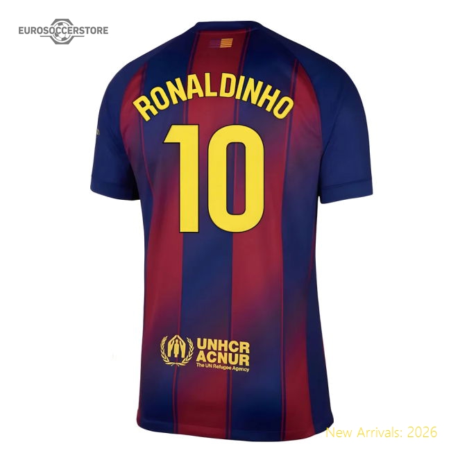 Official 2025-2026 Barcelona Home Shirt (Ronaldinho 10)