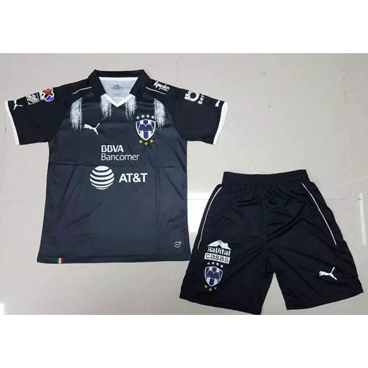 Comfort Fit Kids Monterrey Third 201718 Black Soccer Kits ShirtShorts