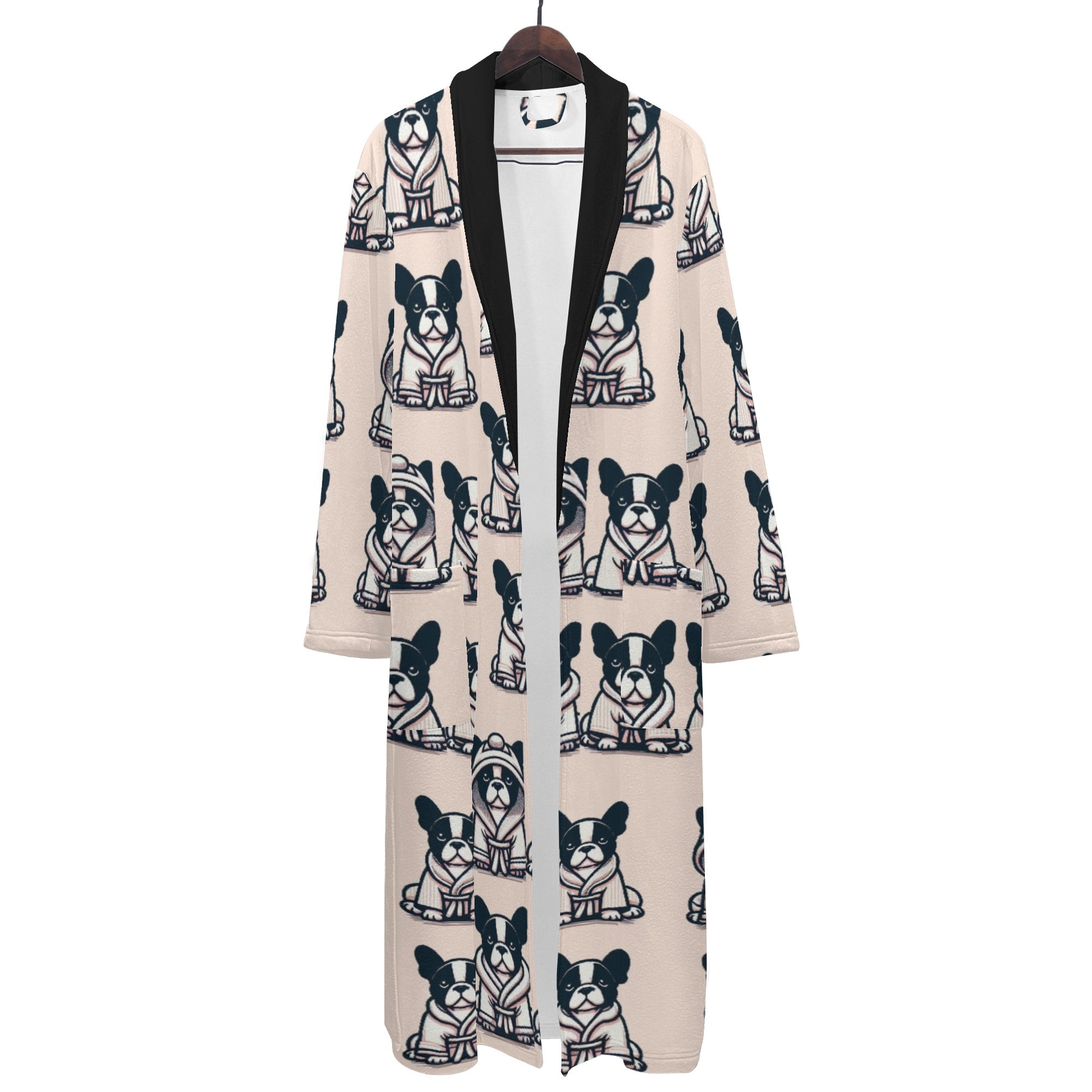 French Bulldog Lover Oliver Men Bathrobe Lovely Frenchie Themed Goods