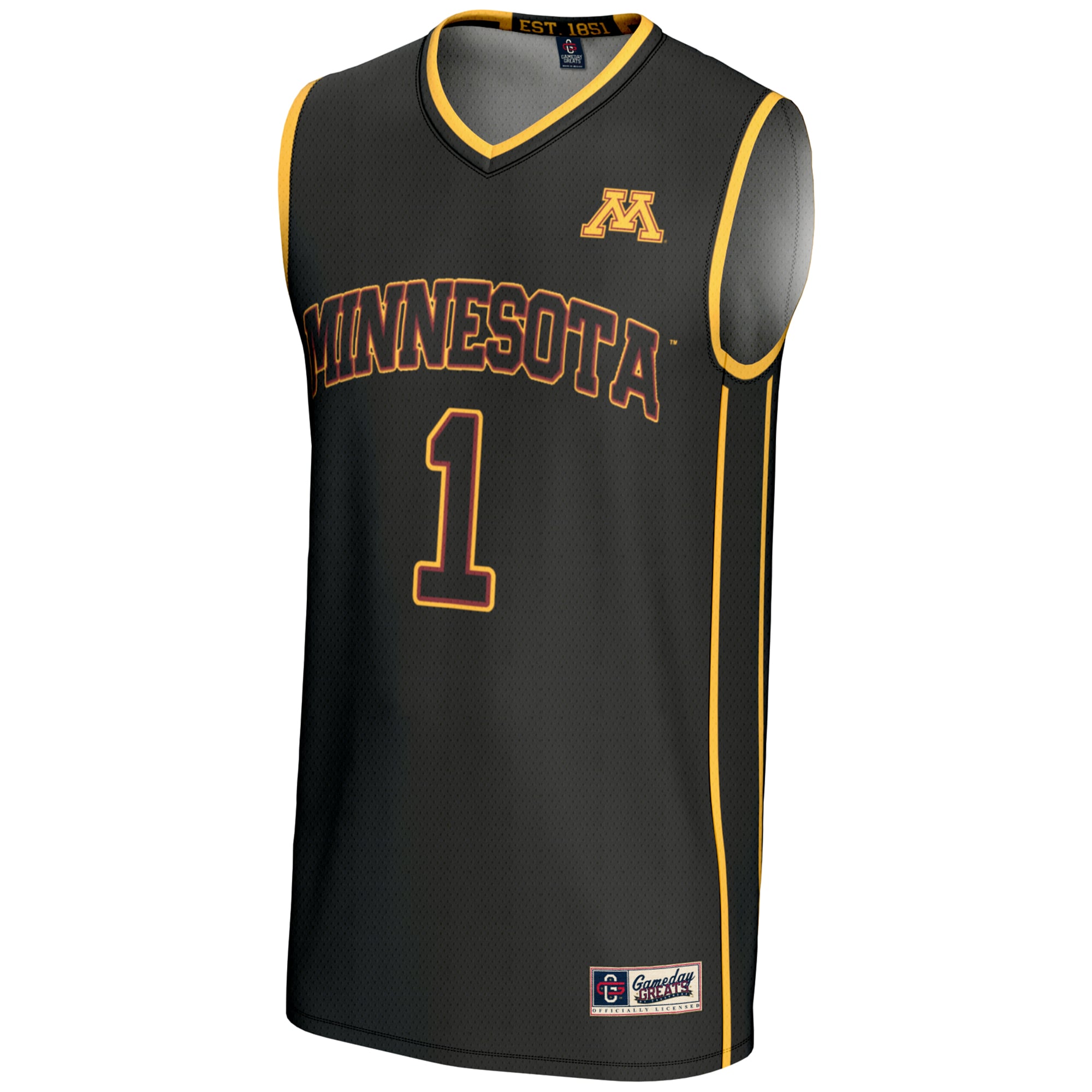 #1 Minnesota Golden Gophers GameDay Greats Unisex Lightweight Basketball Jersey - Black