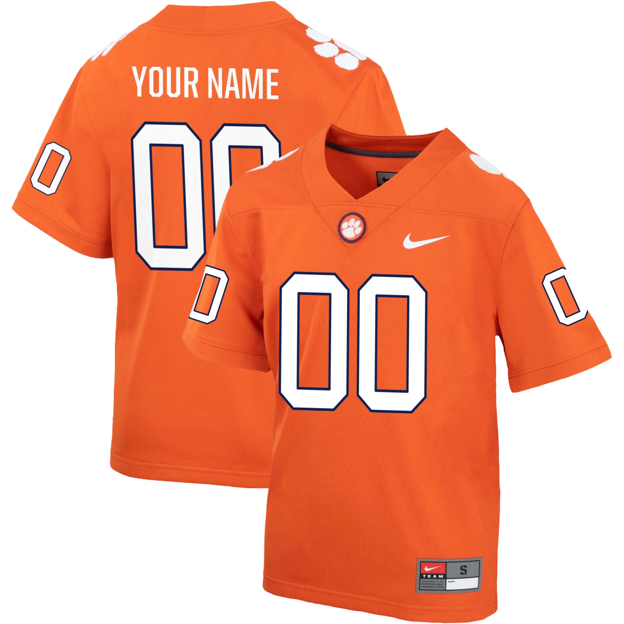 [NJP] Clemson Tigers Youth Custom Game Jersey - Orange