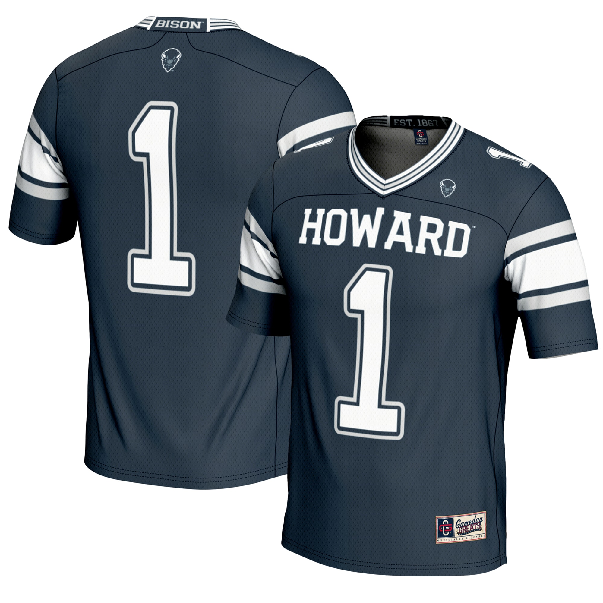 [NJP] Women's Howard Bison GameDay Greats Endzone Football Jersey - Navy