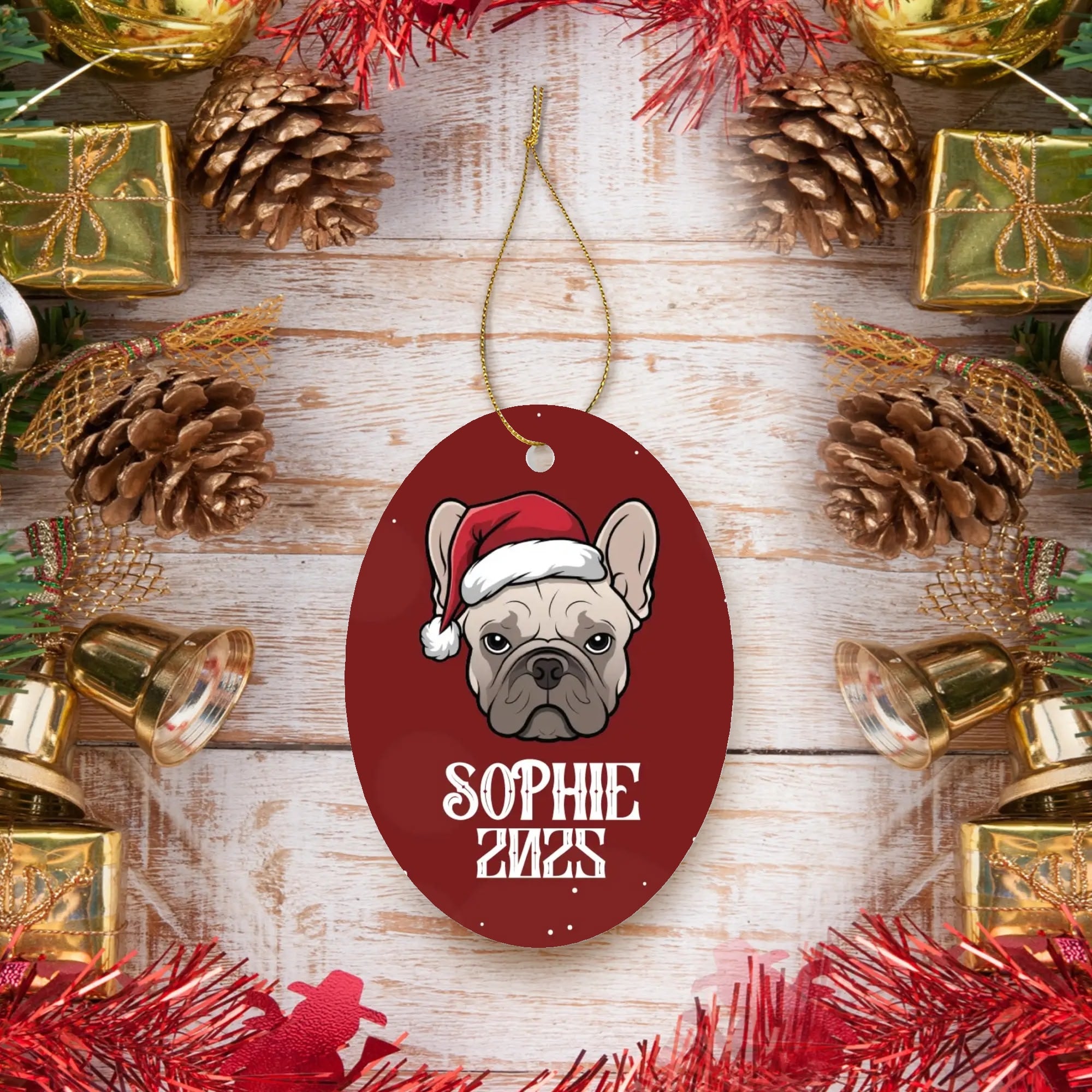 Minimal-Aesthetic Personalized Ornaments For Frenchie Lovers With You...