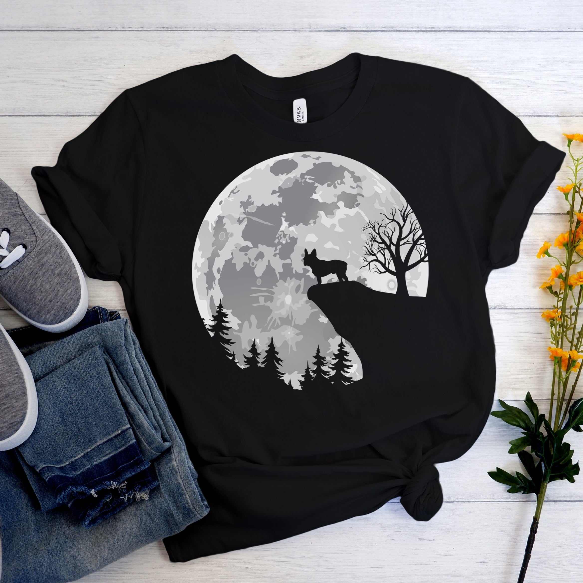 Street-Ready Stylish Forest Frenchie - Unisex T-shirt for Street Style