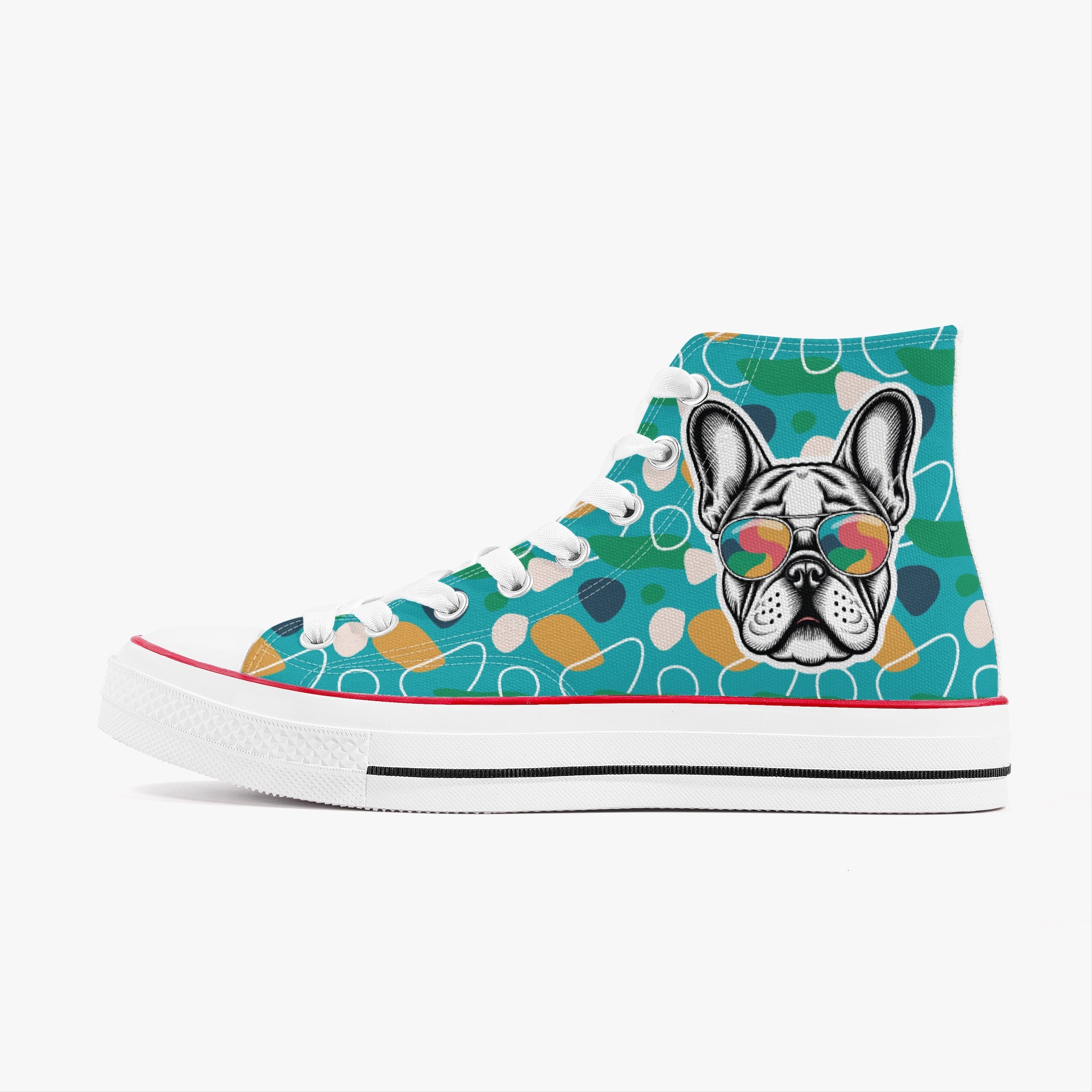 - Durable High-top Canvas Shoes Frenchie Themed Wear | Unique Design
