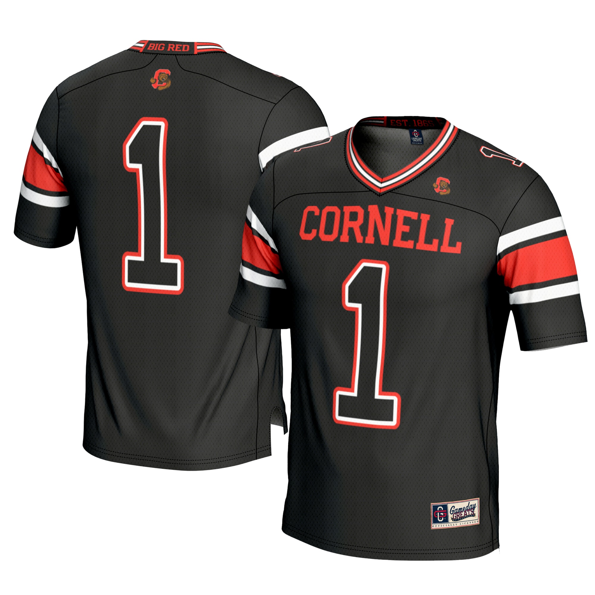 Cornell Big Red #1 Football Jersey - Black | Stadium Series 26/27 Season