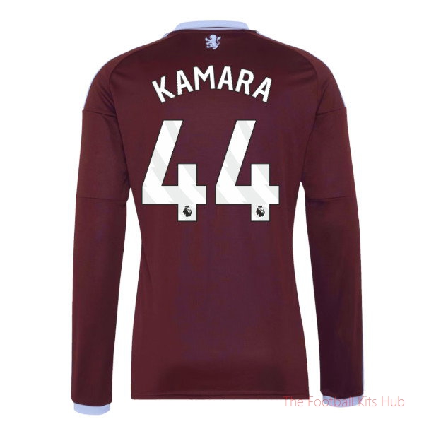2026-2027 Aston Villa Long Sleeve Home Shirt Club Kit Kamara #44