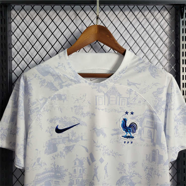 Quick Dry World Cup 2022 France Away White Soccer Jersey Football
