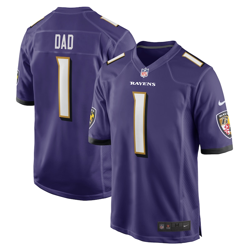 None Number 1 Dad BAL Ravens Iconic Genuine Jersey Game Day Wear