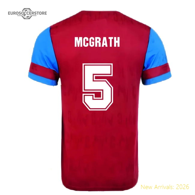 Official Score Draw Aston Villa 1992 Retro Football Shirt (mcgrath 5