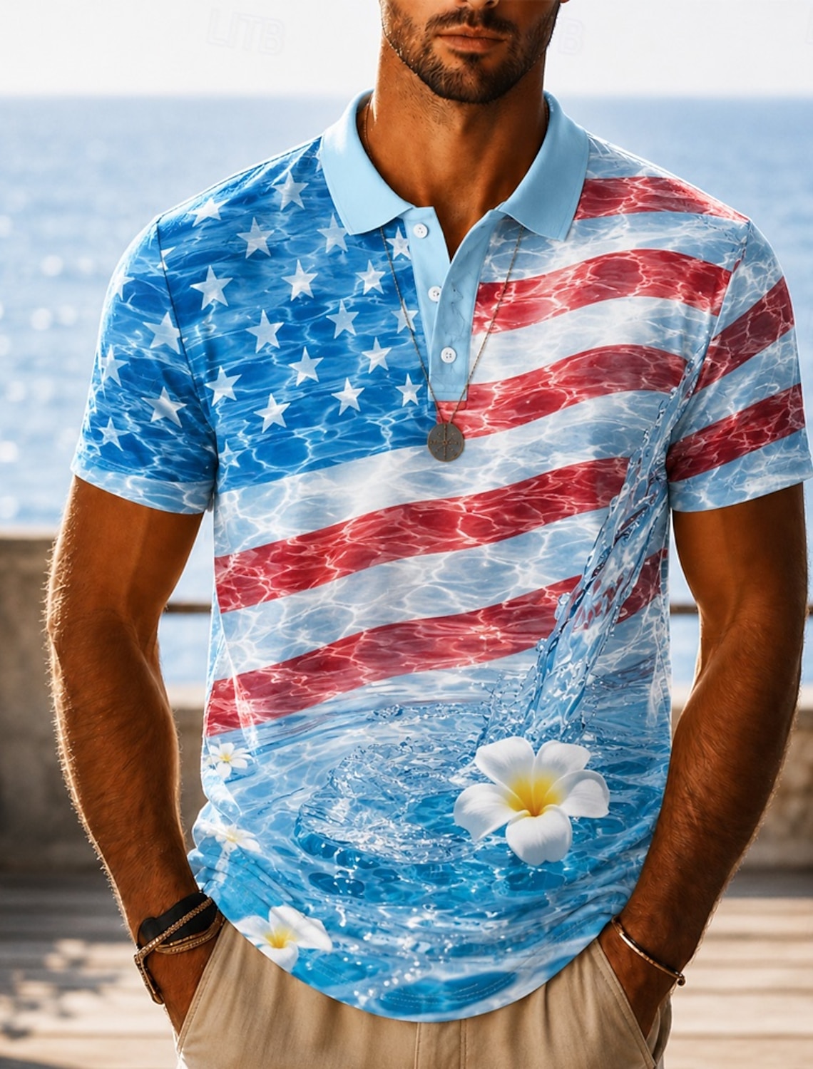 Independence Day Men's American US Flag We The People Patriotic Shirt Summer Shirt Button Up Shirt Short Sleeve Fashion Casual Holiday Summer Spring Turndown 3D Print