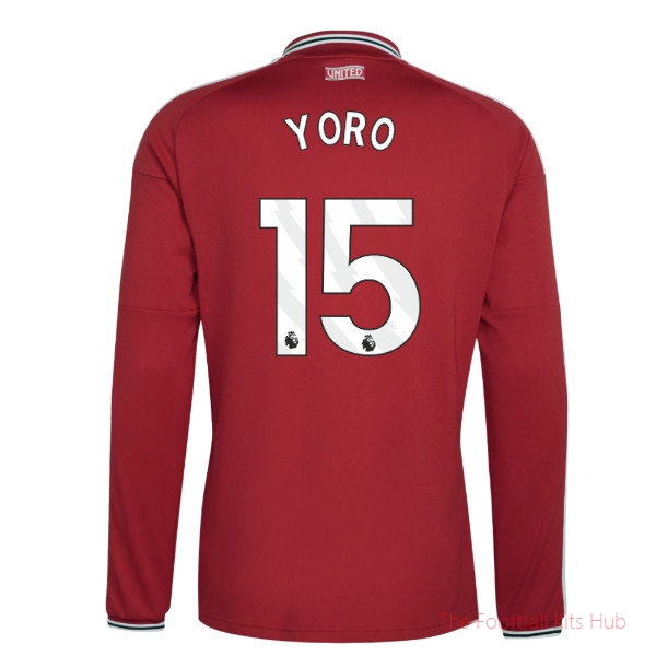 Yoro #15 2026-2027 Manchester United Long Sleeve Home Shirt Team Kit