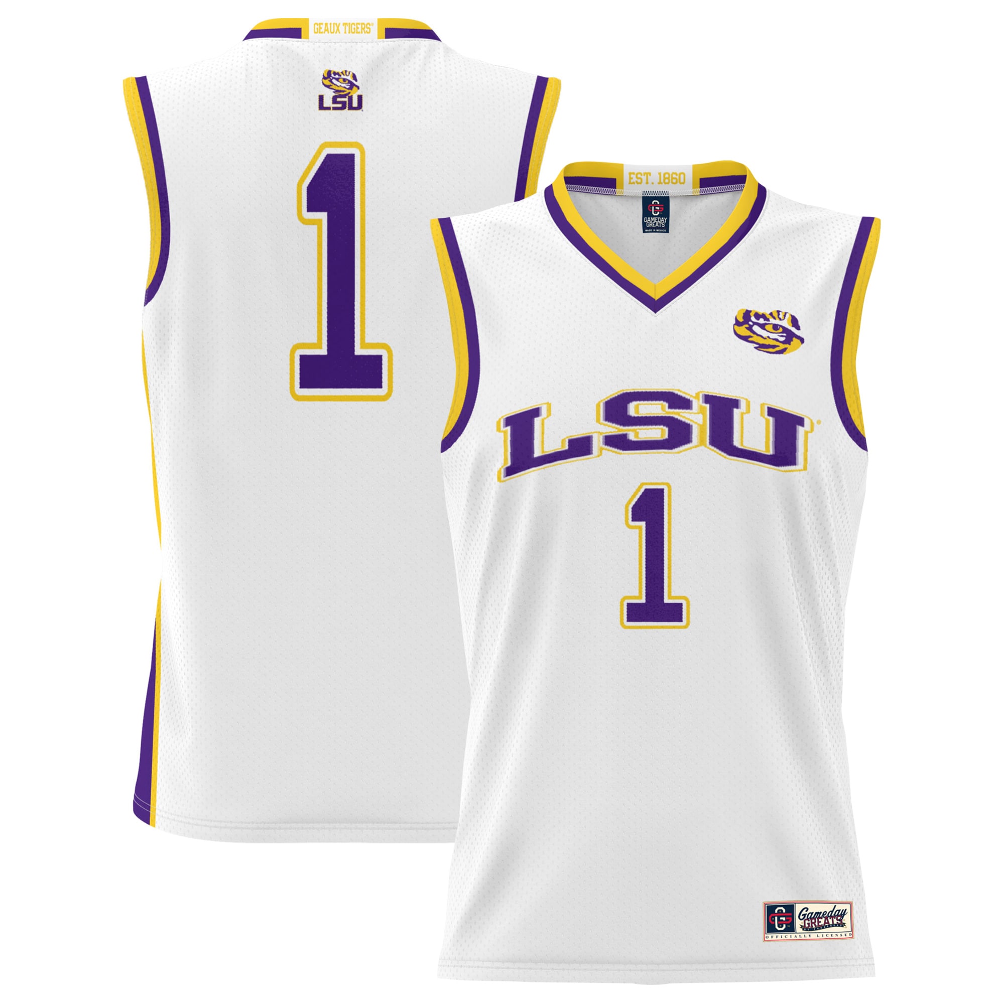 [NJP] LSU Tigers GameDay Greats Lightweight Basketball Jersey - White