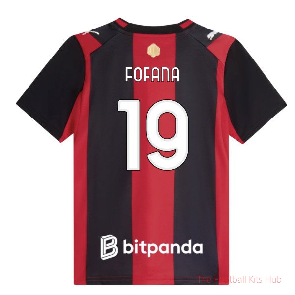 AC Milan Home Shirt Fofana #19 2026-2027 Kids' Soccer Jersey