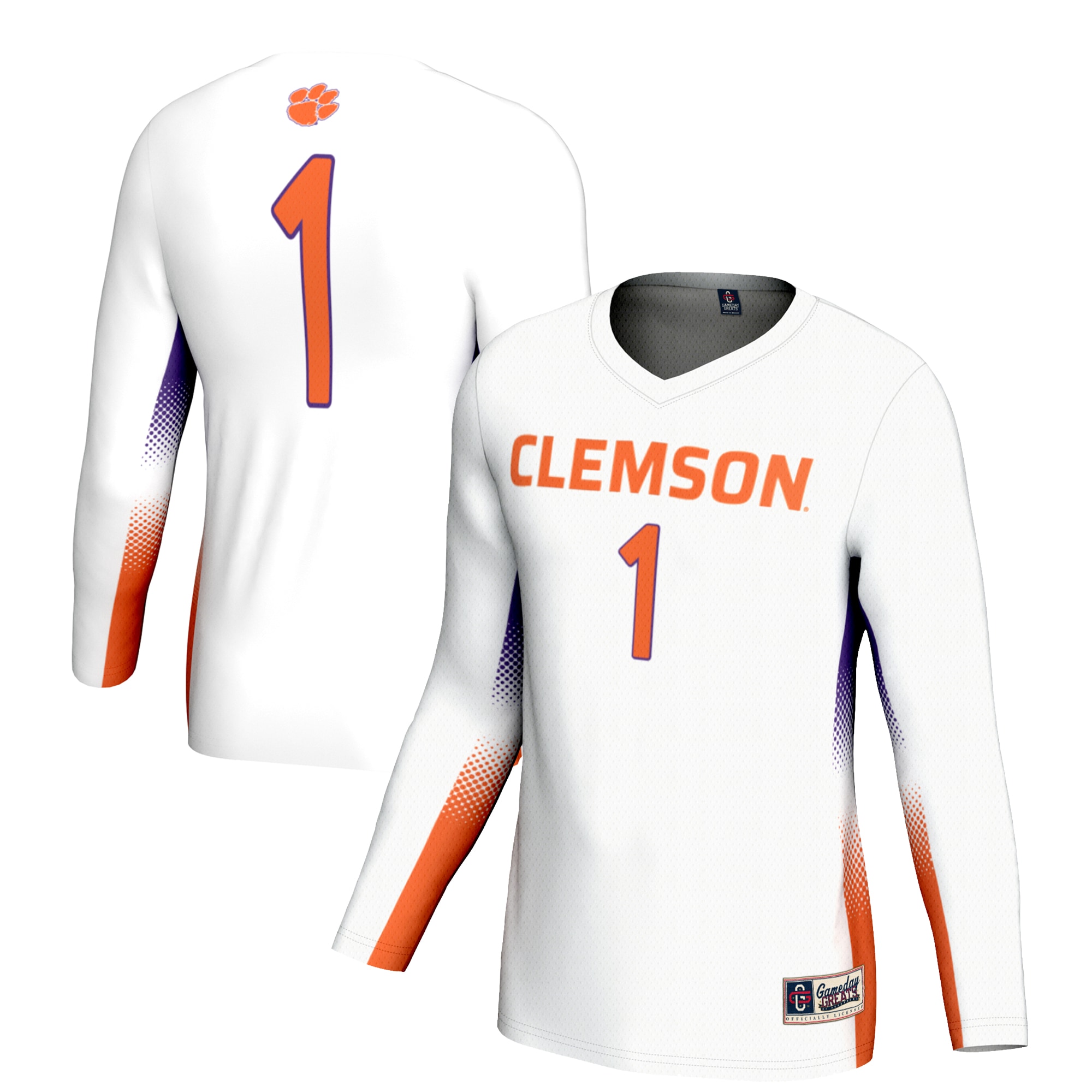 [NJP] Women's Clemson Tigers GameDay Greats Lightweight Volleyball Jersey - White
