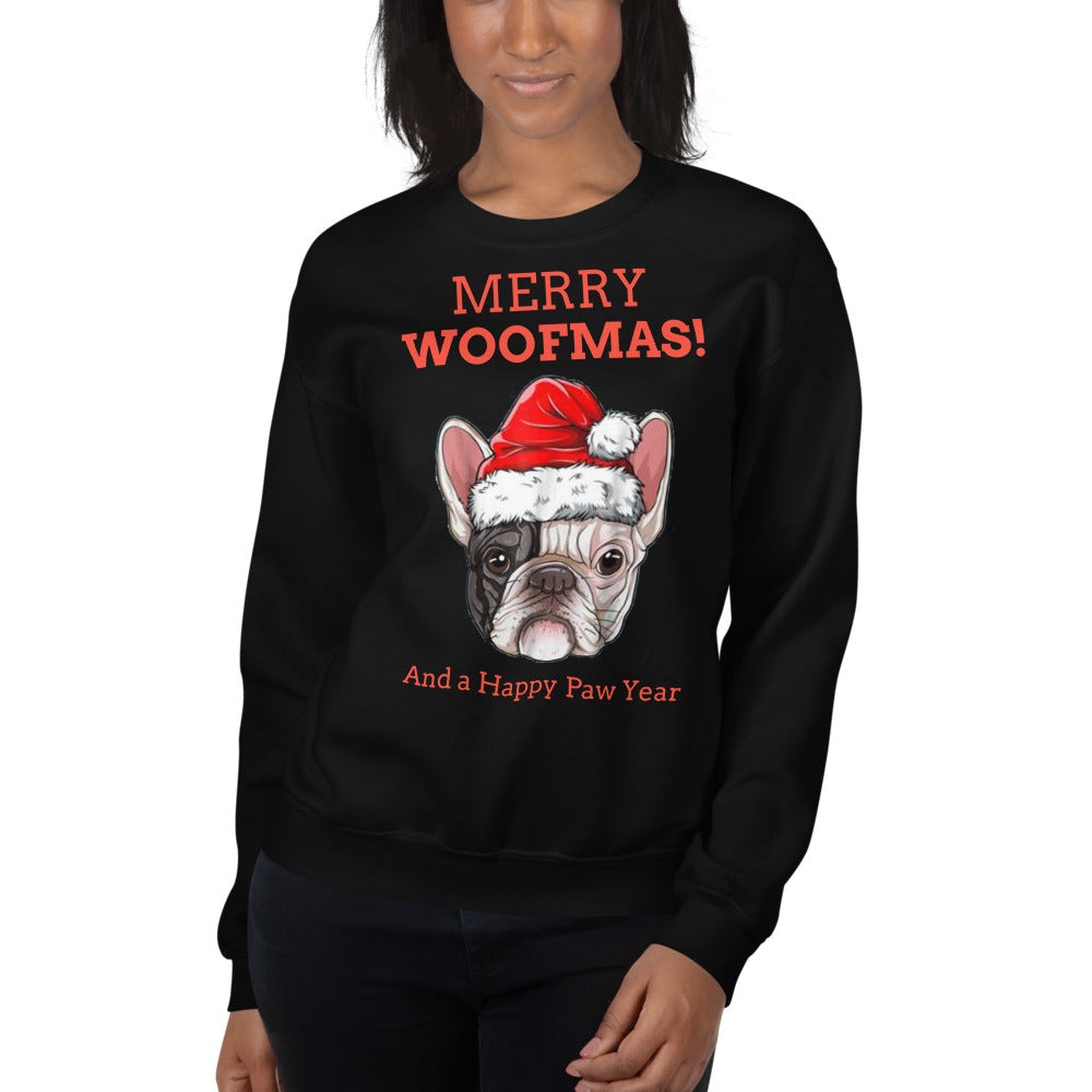 Stylish Woofmas - Comfy Unisex Sweatshirt For Frenchie Fans