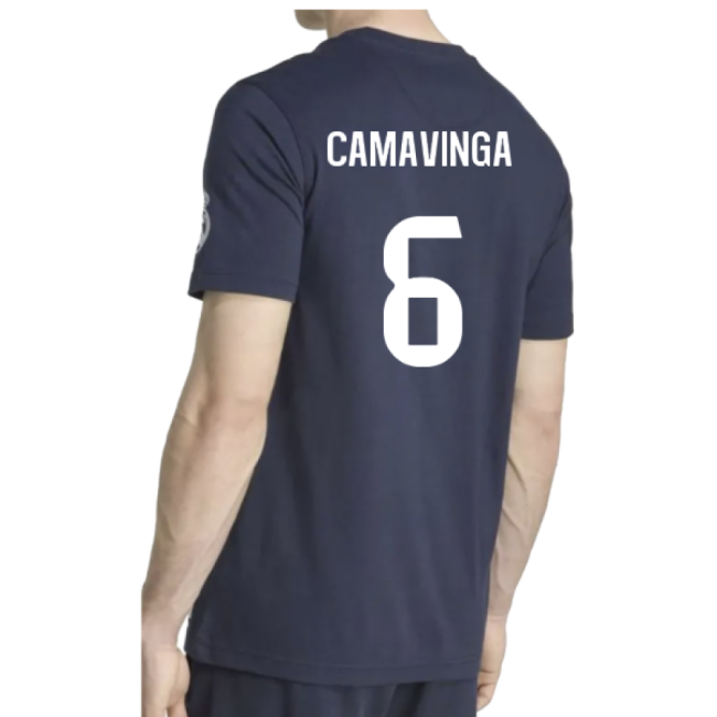 Supporter 2025-2026 Real Madrid Us Tee (Navy) (Camavinga 6)
