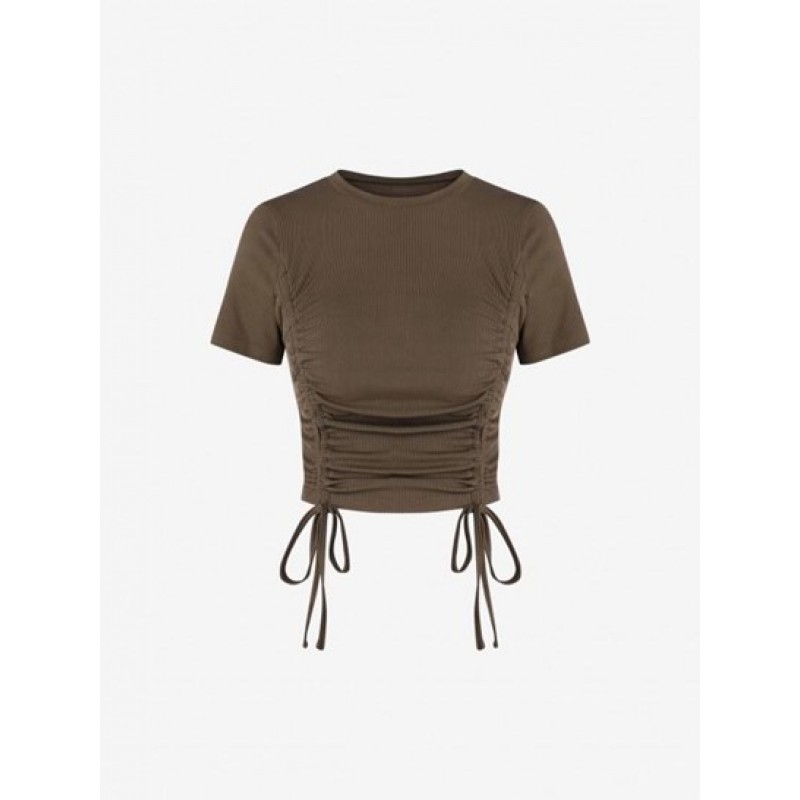 Ribbed Cinched Baby Tee EV2798