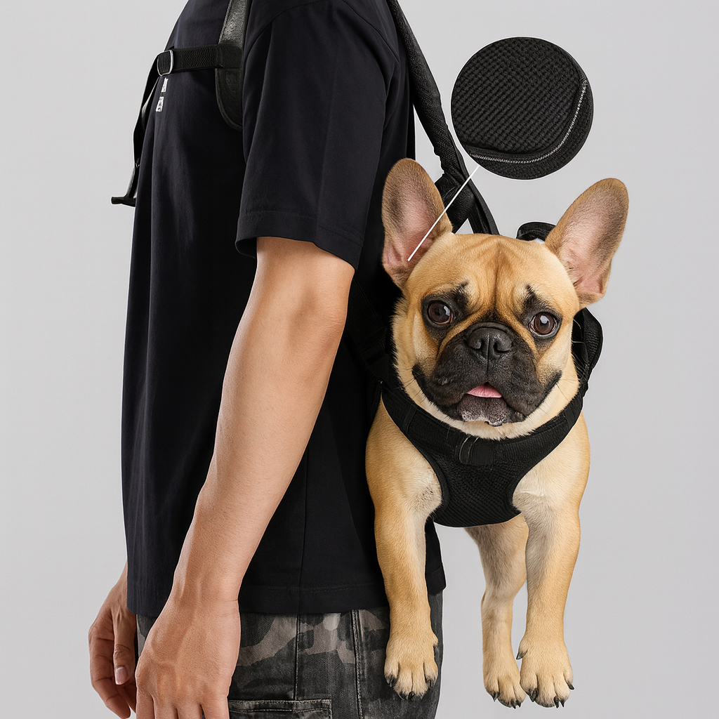 Durable Pawventura™ Frenchie Backpack Carrier – Adjustable Front Back...