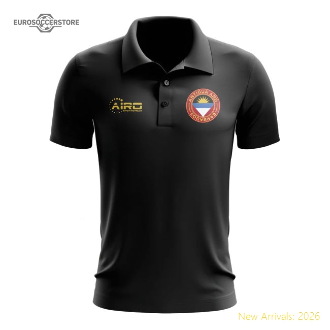 Antigua And Barbados Football Polo Shirt (black) - Affordable