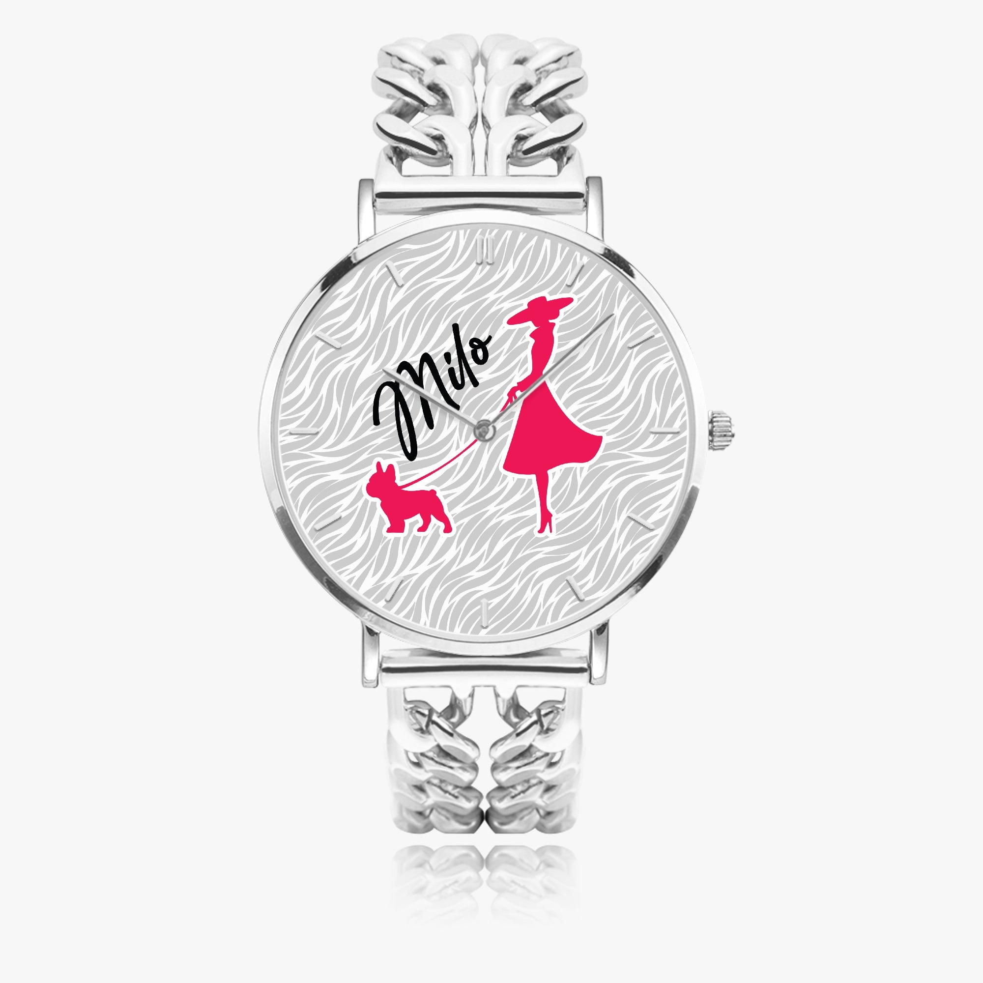 French Bulldog Lola Personalized Chic Hollow Strap Watch For Frenchie