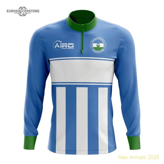 Kabardino-Balkaria Concept Football Half Zip Midlayer Top (Sky Blue-White)