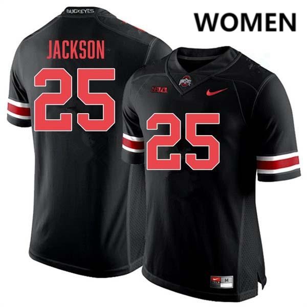 Women's Ohio State Buckeyes #25 Bo Jackson Blackout Nike Stitch Jerseys
